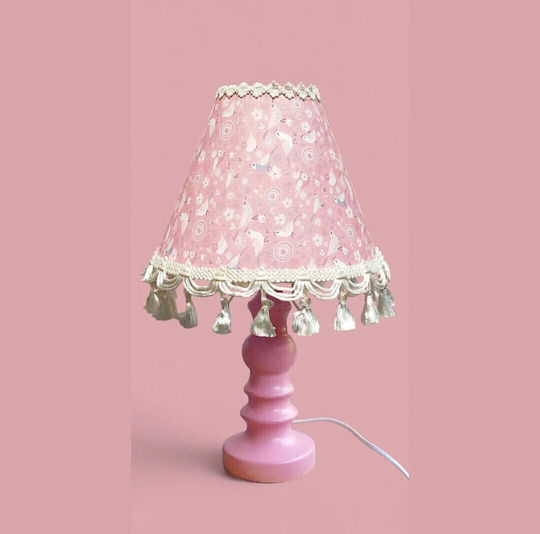 Oxygen Table Lamp for E27 Fitting with Pink Shade and Base