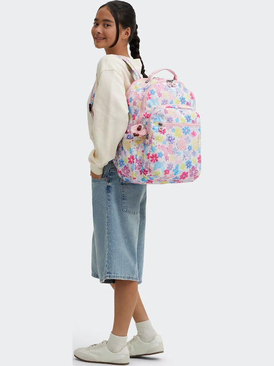 Kipling Seoul Lap School Backpack Flower Stamp 27 Litres 35 x 20.5 x 44 cm