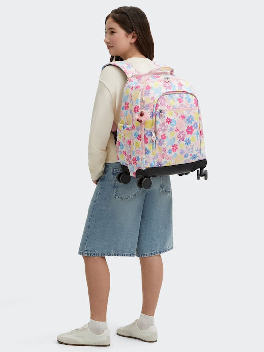 Kipling New Zea School Bag Trolley Elementary Flower Stamp 26L 35 x 21 x 50cm