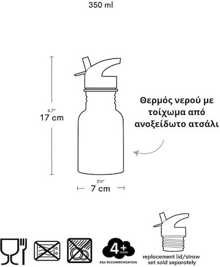Неръждаем Детски Комплект за Хранене 0.9lt Сребрист