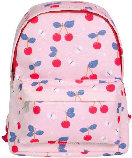 A Little Lovely Company Tritan Plastic Kids Thermos Water Bottle with Straw Non Spill Cherries 450ml