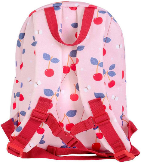 A Little Lovely Company Tritan Plastic Kids Thermos Water Bottle with Straw Non Spill Cherries 450ml