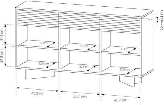 Semi Holz Sideboard mit Schubladen Boliwar 153.9x40x84.4cm