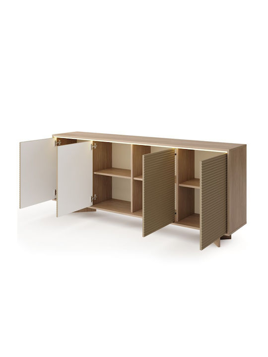 Semi Wooden Sideboard Cappuccino 204x40x40cm