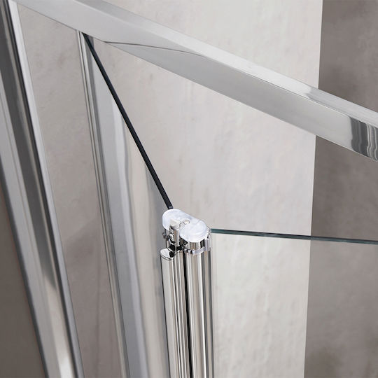 Orabella Fusion Duschkabine mit Zusammenklappbarer Tür 90x80x180cm Chrom 4140030452304