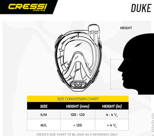 CressiSub Duke Tauchmaske Volles Gesicht Schwarz/Transparent