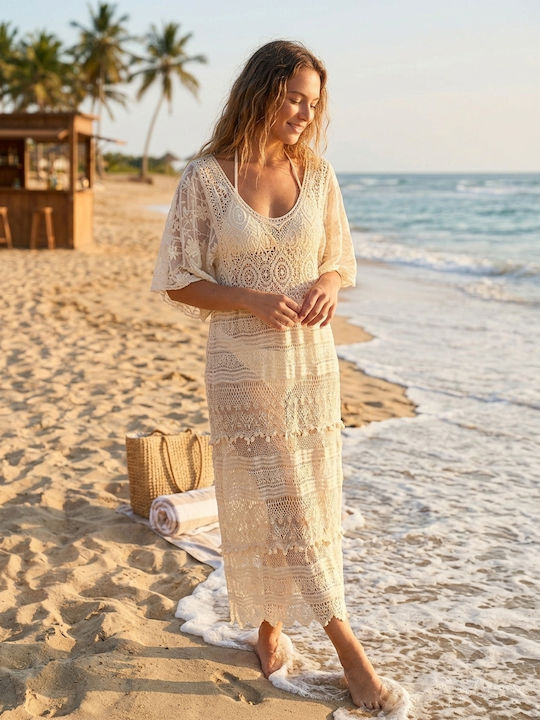 Lingerie Boutique Women's Beachwear Dress Ecru