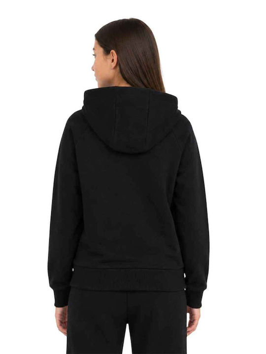 Kids Sweatshirt Cardigan With Hood And Pockets Black