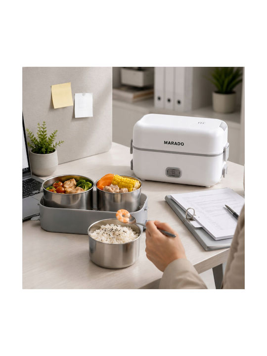 Verk Group Electric Lunch Box Inox Thermo White 2.2lt