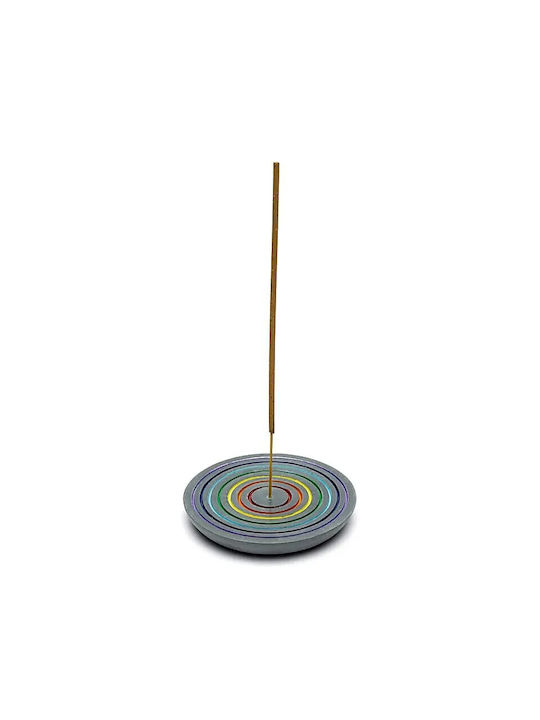 Stone Base for Incense Sticks or Cones Seven Chakra Design 10cm