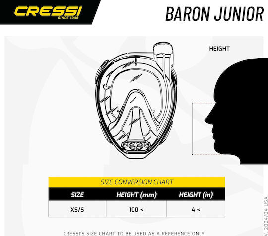CressiSub Baron Junior Tauchmasken Volles Gesicht Kinder Blau