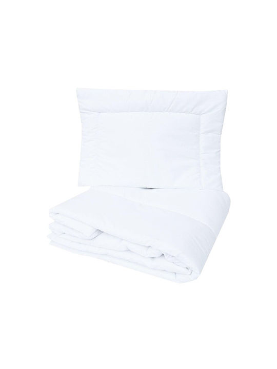 MimiNu Set Husă De Pătură Pentru Pătuț Alb 100x135cm