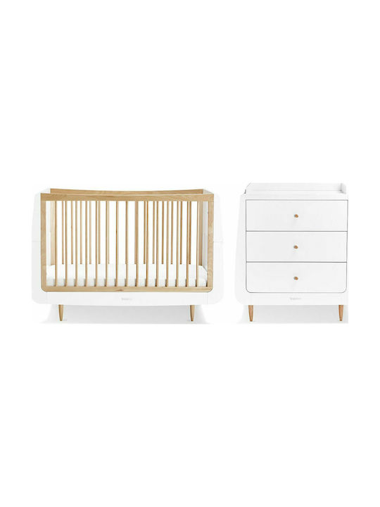Snuz Skandi Seturi de mobilier pentru copii cu Pat și Comodă Alb / Bej