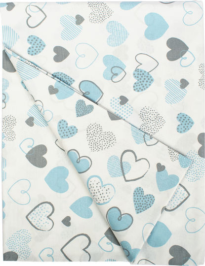 Dimcol Βρεφική Παπλωματοθήκη Hearts 08 Blue 120x160εκ.