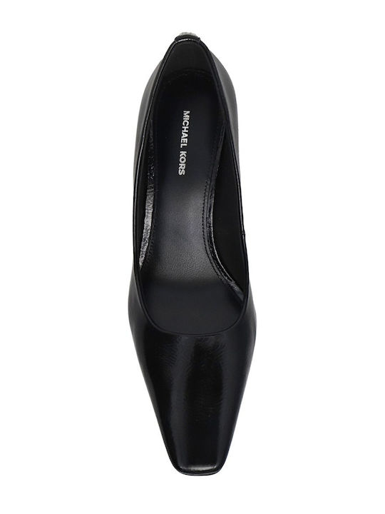 Heels in Patent Leather with Mid Heel Black
