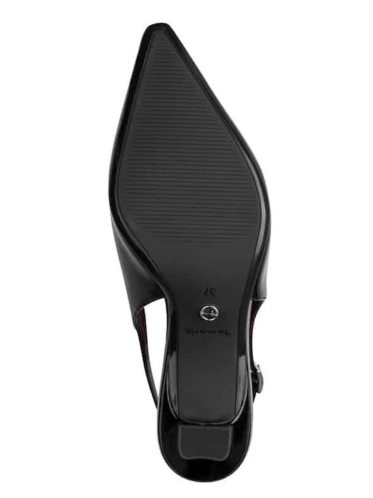 Muster Pumps aus Lackleder Schwarz