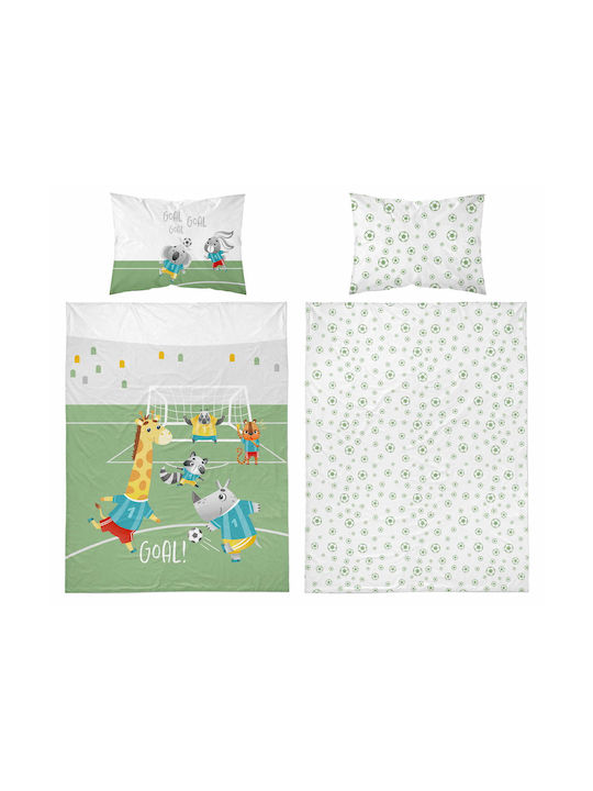Detexpol Set Copertă de Pătuț cu Față de Pernă Verde 100x135cm.