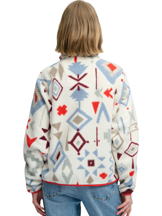 Полар Дамска жилетка Natural Aztec Red Aop