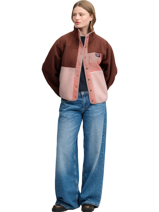 Fleece Damen Strickjacke Nutmeg Spice Braune