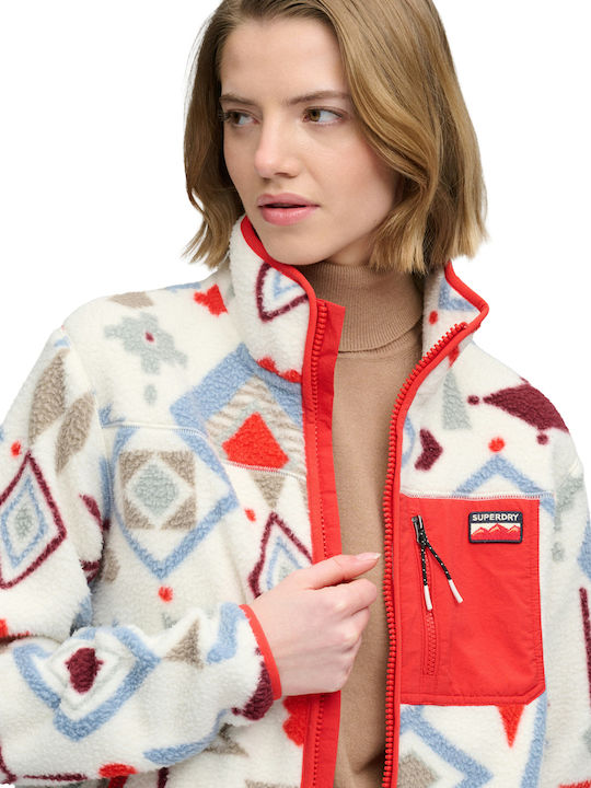 Полар Дамска жилетка Natural Aztec Red Aop