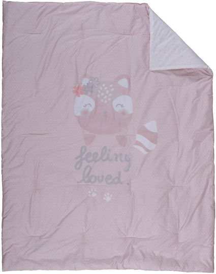 Nef-Nef Homeware Lovely Fox Бебешка кувертюра Двулицево Памук Розов 110x140см
