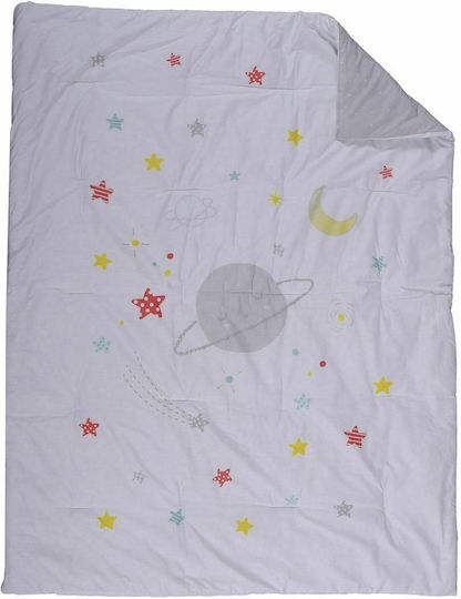 Nef-Nef Homeware Double Sided Cotton Baby Quilt Little Star 110x140cm Gray