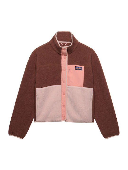 Fleece Damen Strickjacke Nutmeg Spice Braune