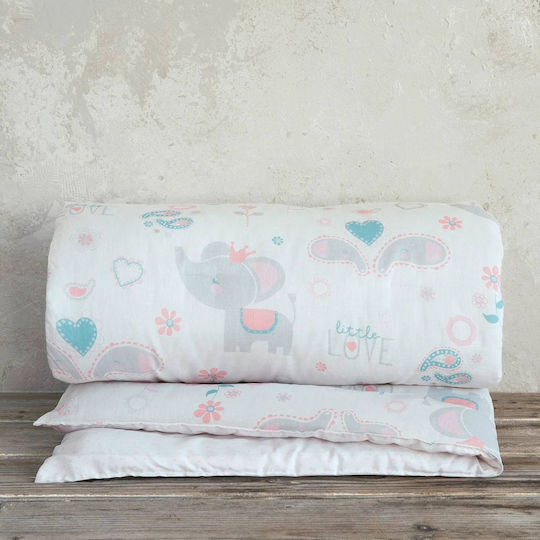 Nima Little Love Бебешка кувертюра Памук Бял 100x140см