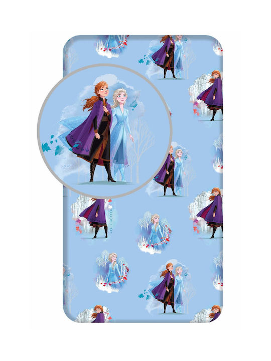Disney Sheet Single Cotton Frozen Blue 90x190cm