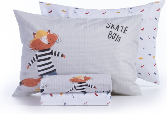 Nef-Nef Homeware Single Set Skate With Style Gray Red 170x260cm Nef-Nef Homeware Single Set Skate With Style Gray Red 170x260cm