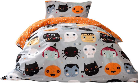 Nima Single Set Happy Halloween Gray 170x255cm