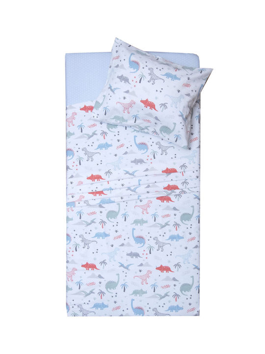 Viopros Kids Sheets Set Single with Elastic Band Cotton White 160x265cm 3 Pieces