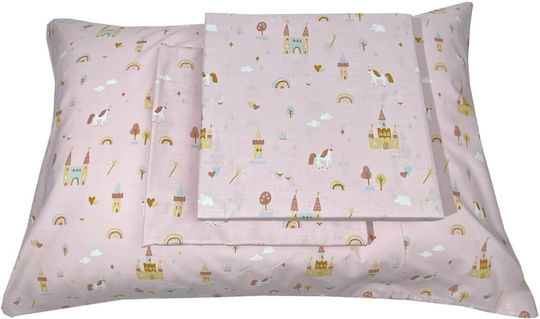 Astron Italy Kids Sheets Set with Elastic Band Magic Castles Pink 175x260cm Astron Italy Kids Sheets Set with Elastic Band Magic Castles Pink 175x260cm
