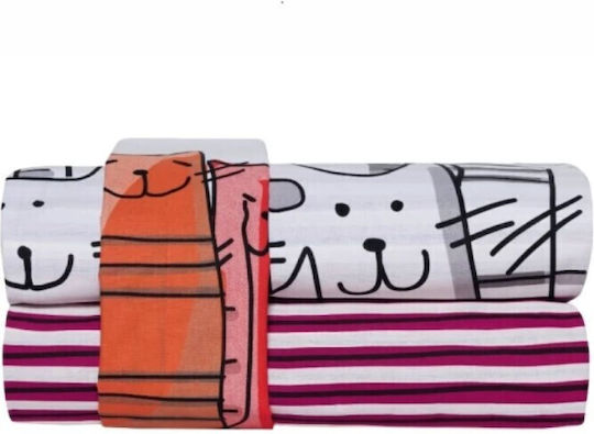 Kentia Single Set White Grey Black Magenta 160x270cm