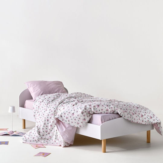 Kentia Set Single White Baby Pink 165x245cm