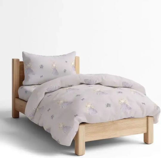 Borea Kids Sheets Single Lily Lilac 160x250cm Borea Kids Sheets Single Lily Lilac 160x250cm