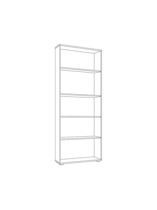 Floor Metal Bookcase White 70x25x177cm