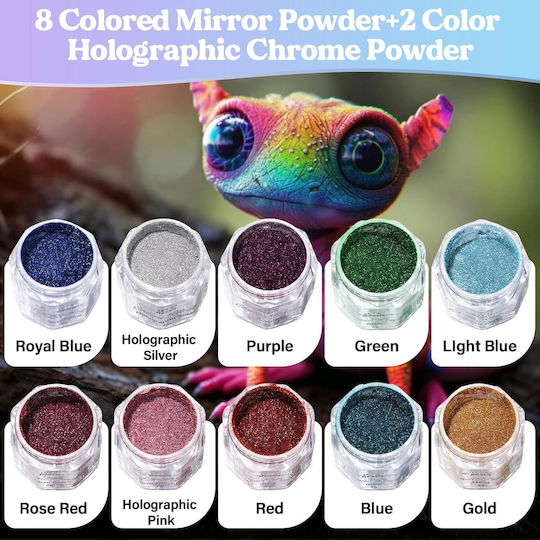 Pigment Cromatic Din Rășină 10 Culori 20 g Pigmenți Metalici Rășină Epoxidică Efect Lucios Oglindă Ultra-reflectorizant Pigment Fin Ușor De Amestecat Artă Din Rășină Turnare Epoxidică Nail Art Diy Craft Lumânări