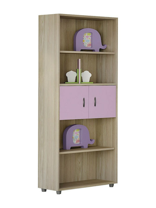 Kids Wooden Bookcase S2 Purple 73.2x35x180cm