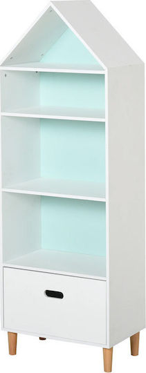 Βιβλιοθήκη Δαπέδου Ξύλινη Λευκή 50x30x142cm