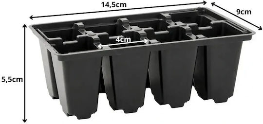 Seedling Pots Holes on the Bottom Square 64pcs Divo-dv 27927 Black