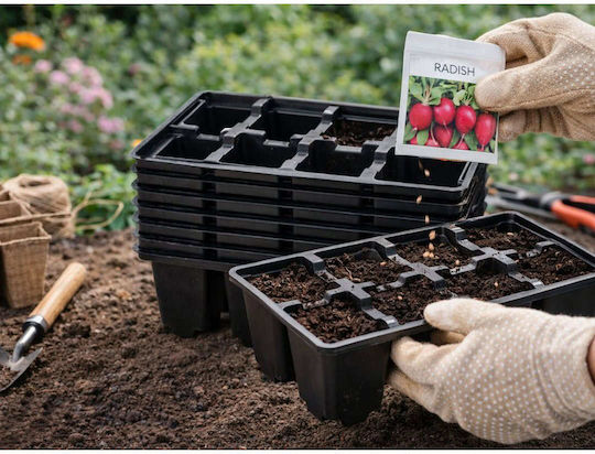 Seedling Pots Holes on the Bottom Square 64pcs Divo-dv 27927 Black