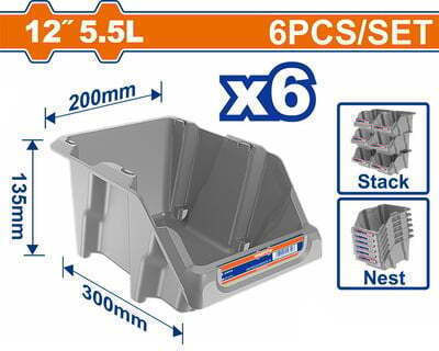 Wadfow Plastic Stackable Tool Storage Bin W30xL20xH13.5cm