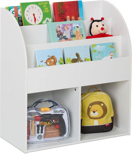 Bibliotecă de Pardoseală din Lemn Albă 72x33.5x78.5cm Bibliotecă de Pardoseală din Lemn Albă 72x33.5x78.5cm