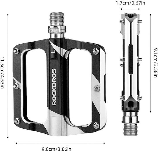 Rockbros Pedale de bicicletă Platformă Neagră