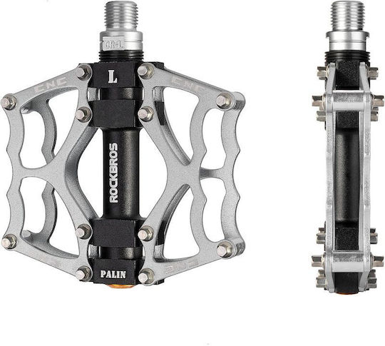 Rockbros Bicycle Pedals Flat Silver