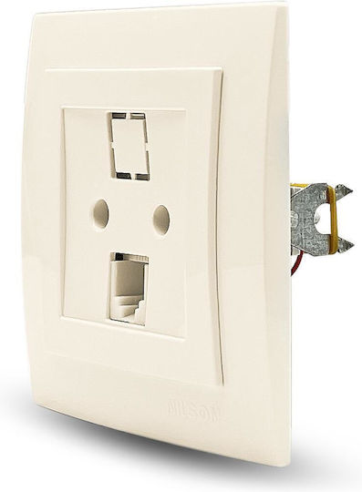 Geyer Nilson Complete Single Telephone Socket Beige 24121040