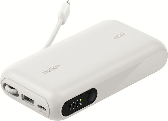 Belkin UltraCharge Power Bank 10000mAh 45W mit USB-A Ausgangsanschlüsse und USB-C Ausgangsanschlüsse Beiges