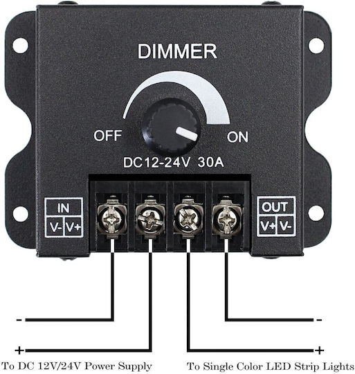 VenCore Wall Mounted Dimmer Switch with Frame LED Strip Rotary 360W