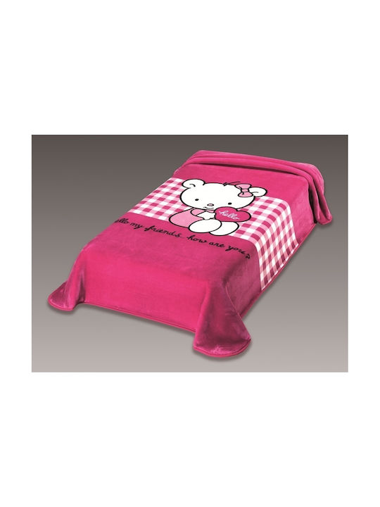 Belpla Velvet Blanket Spain Ster Fuchsia 160x220cm